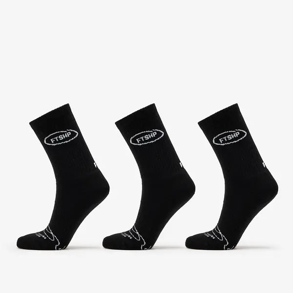 FTSHP Nogavice Footshop Basic Crew Socks 3-Pack Black 36-38