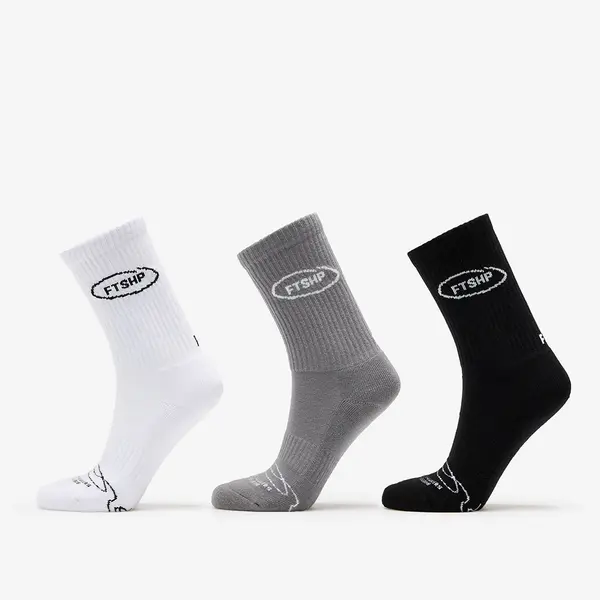 FTSHP Nogavice Footshop Basic Crew Socks 3-Pack Black/ White/ Grey 36-38