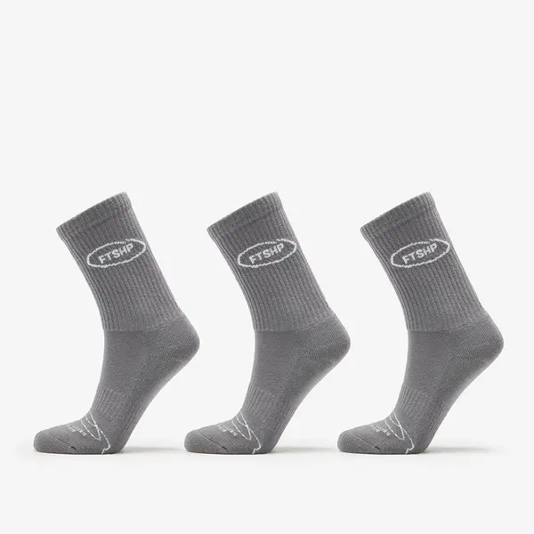 FTSHP Nogavice Footshop Basic Crew Socks 3-Pack Grey 39-42