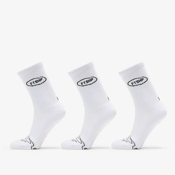FTSHP Nogavice Footshop Basic Crew Socks 3-Pack White 39-42