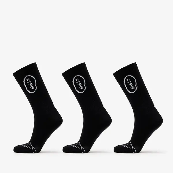 FTSHP Nogavice Footshop High Crew Socks 3-Pack Black 36-38