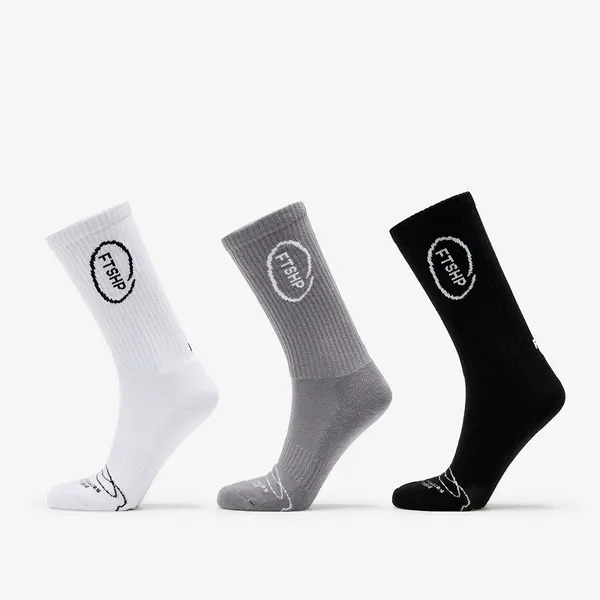 FTSHP Nogavice Footshop High Crew Socks 3-Pack Black/ White/ Grey 39-42