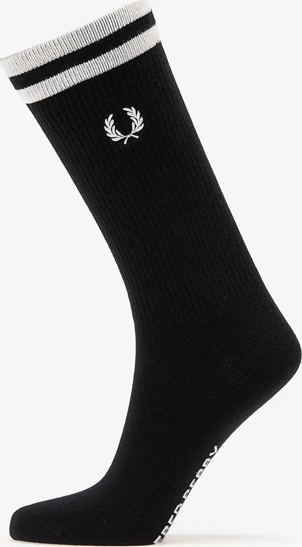 FRED PERRY Nogavice FRED PERRY Tipped Sports Sock Black/ Snow White 6-9