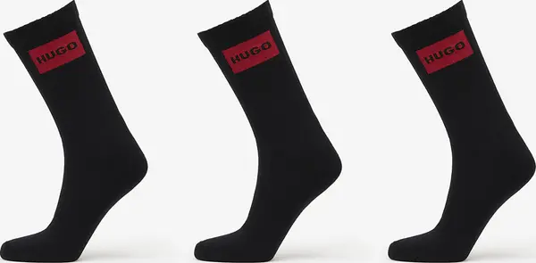 Hugo Boss Nogavice Hugo Boss Men-H-3-Pack Qs Rib Label Cc Black 43-46