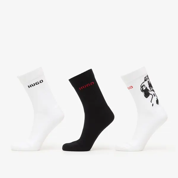 Hugo Boss Nogavice Hugo Boss Qs Angry Dog Socks 3-Pack White 40-46