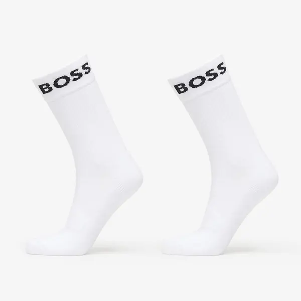 Hugo Boss Nogavice Hugo Boss Quarter-Length Socks in Stretch Fabric 2-Pack White 39-42