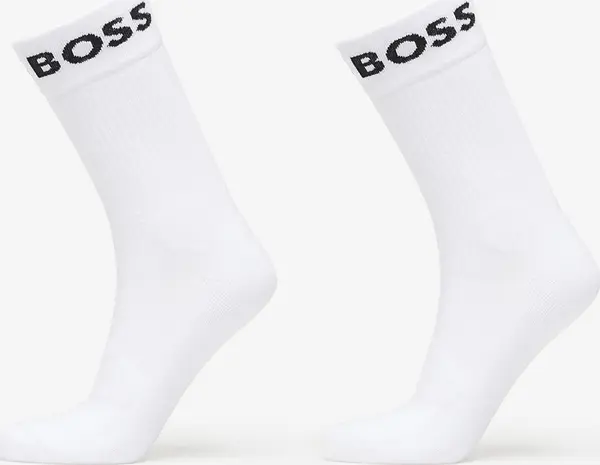 Hugo Boss Nogavice Hugo Boss Quarter-Length Socks in Stretch Fabric 2-Pack White 39-42