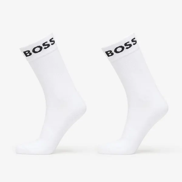 Hugo Boss Nogavice Hugo Boss Quarter-Length Socks in Stretch Fabric 2-Pack White 43-46