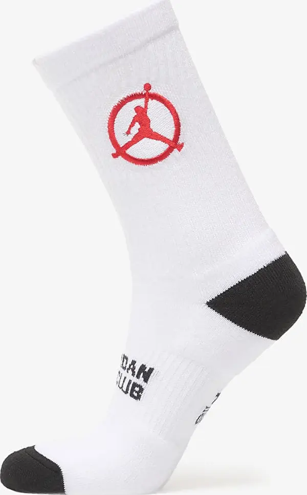 Jordan Nogavice Jordan Flight Club Cushioned Crew Socks White/ Black/ University Red XL