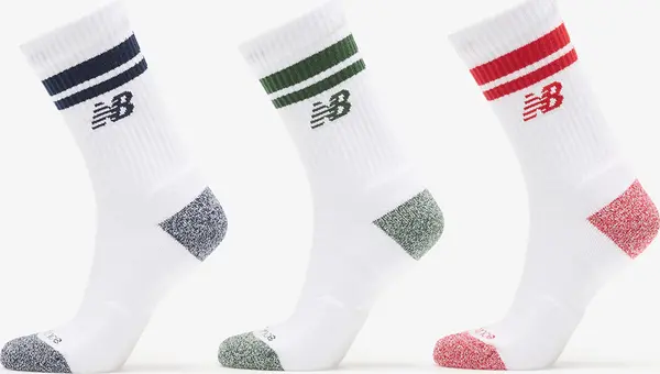 New Balance Nogavice New Balance Active Lifestyle Striped Crew Socks 3-Pack White XL