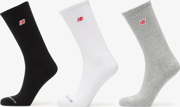New Balance Nogavice New Balance Red Patch Logo Crew Socks 3-Pack Black/ White/ Grey L