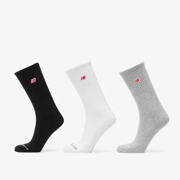 New Balance Nogavice New Balance Red Patch Logo Crew Socks 3-Pack Black/ White/ Grey M