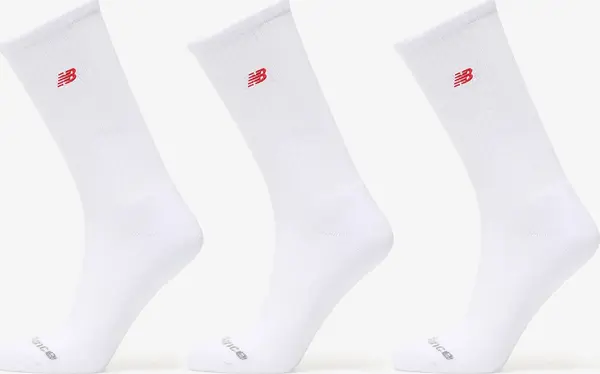 New Balance Nogavice New Balance Red Patch Logo Crew Socks 3-Pack White S