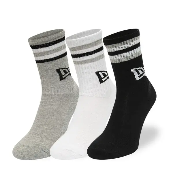 New Era Nogavice New Era Retro Stripe Crew 3-Pack Black/ White/ Gray Universal