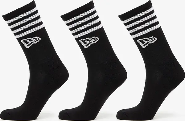New Era Nogavice New Era Stripe Crew 3-Pack Black 35-38