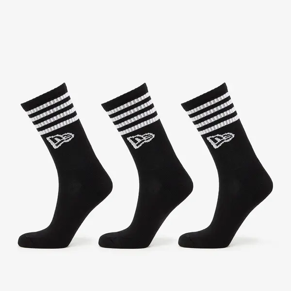 New Era Nogavice New Era Stripe Crew 3-Pack Black 43-46