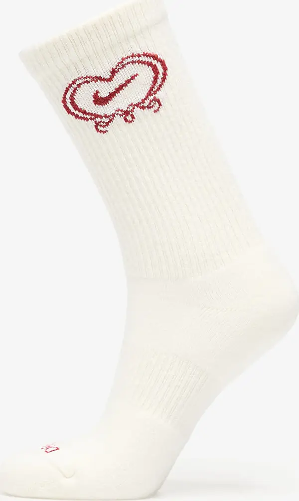 Nike Nogavice Nike Everyday Plus Cushioned Crew Socks 1-Pack Sail/ Team Crimson XL