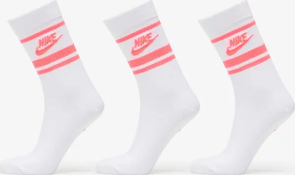 Nike Nogavice Nike Sportswear Dri-FIT Everyday Essential Crew Socks 3-Pack White/ Hot Punch/ Hot Punch L