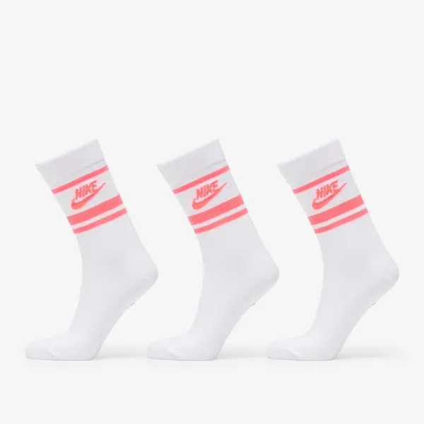 Nike Nogavice Nike Sportswear Dri-FIT Everyday Essential Crew Socks 3-Pack White/ Hot Punch/ Hot Punch XL