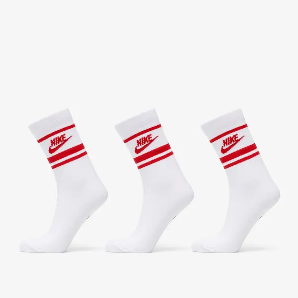 Nike Nogavice Nike Sportwear Everyday Essential Crew 3-Pack Socks White/ University Red XL
