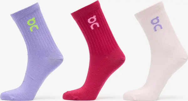 On Nogavice On Logo Sock High 3-Pack Orchid/ Comet L