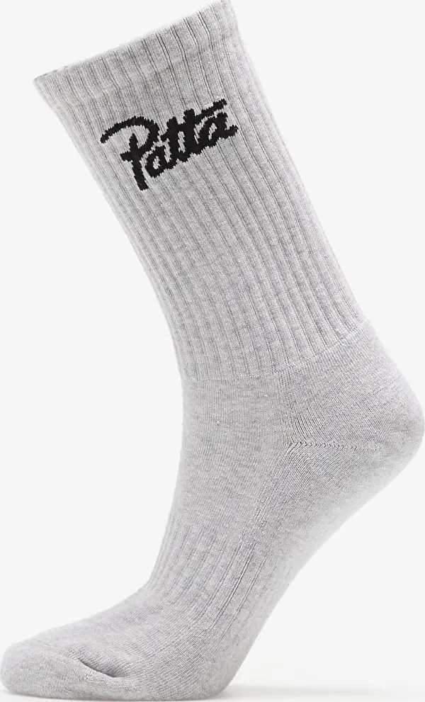 Patta Nogavice Patta Script Logo Sports Sock Melange Grey 34-38