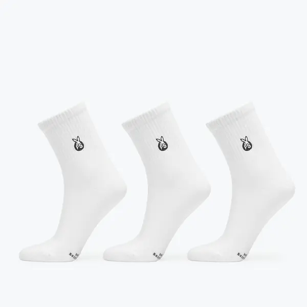 FTSHP Nogavice Playboy x FTSHP Socks 3 Pack White/ White/ White 43-46