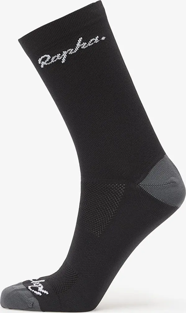Rapha Nogavice Rapha Logo Socks Black/ Dark Grey L