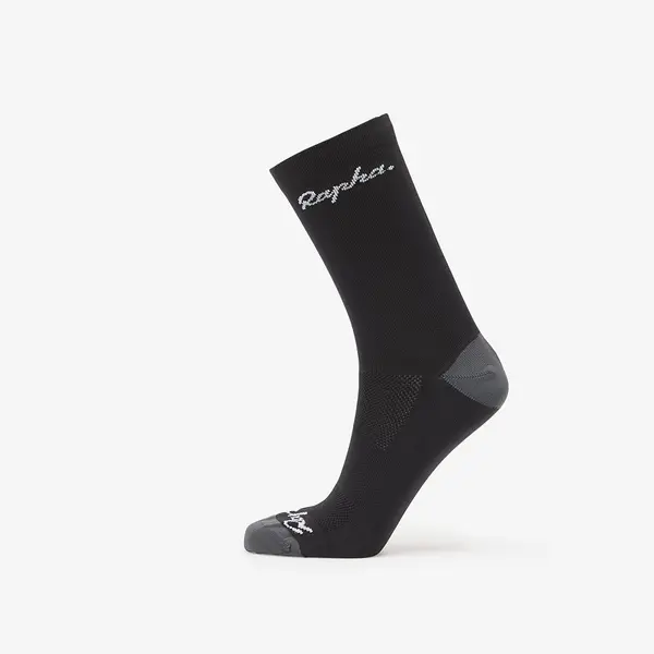 Rapha Nogavice Rapha Logo Socks Black/ Dark Grey XL