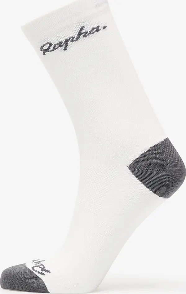 Rapha Nogavice Rapha Logo Socks White/ Grey L