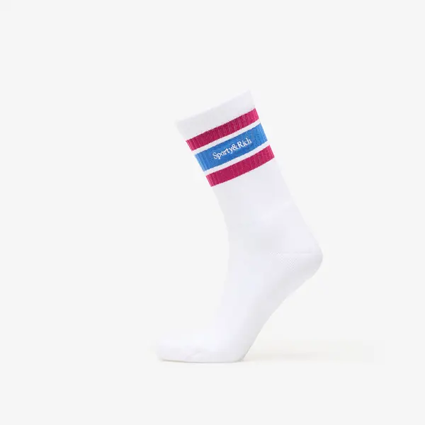 Sporty & Rich Nogavice Sporty & Rich Serif Logo Socks White/ Berry/ Azure Universal