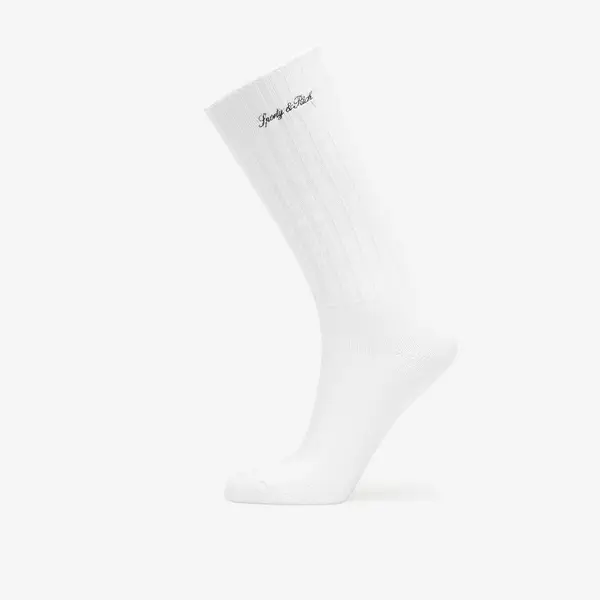 Sporty & Rich Nogavice Sporty & Rich Signature Logo Rib Socks White Universal