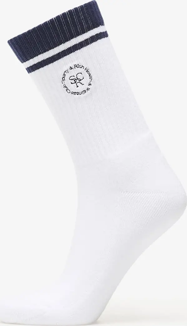 Sporty & Rich Nogavice Sporty & Rich SRHWC Socks White/ Dark Navy Universal