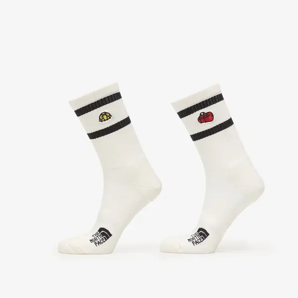The North Face Nogavice The North Face Everyday Crew TNF Icons Sock 2-Pack White Dune S