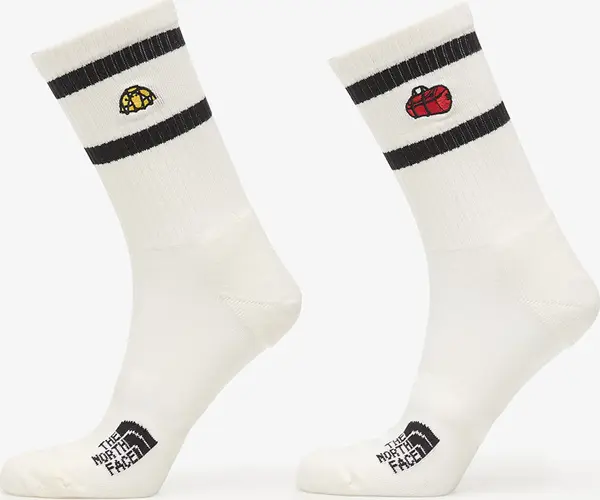 The North Face Nogavice The North Face Everyday Crew TNF Icons Sock 2-Pack White Dune XS