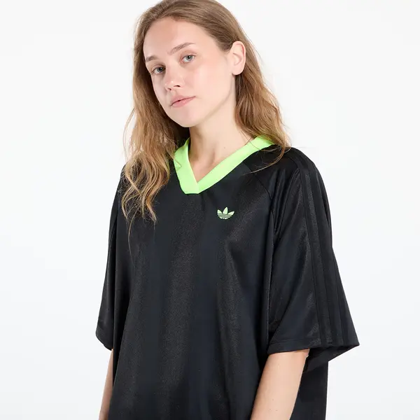 adidas Originals Obleka adidas Adicolor Football Jacquard Oversize Dress Black/ Signal Green XS