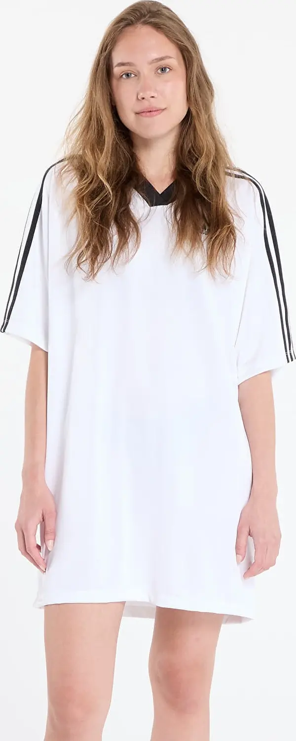 adidas Originals Obleka adidas Adicolor Football Jacquard Oversize Dress White/ Black XS