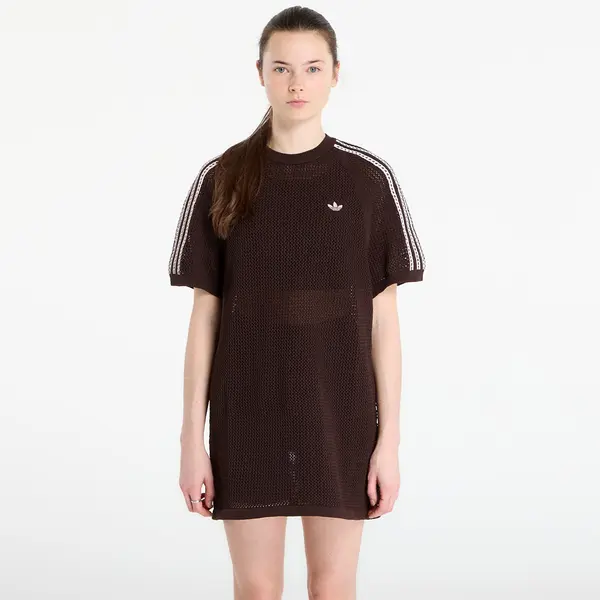 adidas Originals Obleka adidas Knitted Crochet Dress Aurora Coffee M