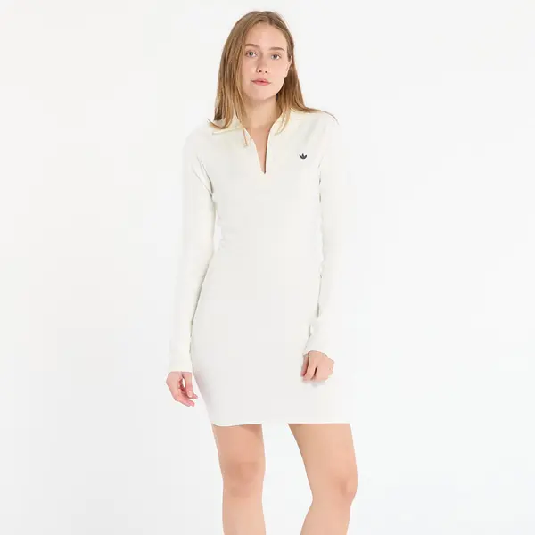 adidas Originals Obleka adidas Long Sleeve Collared Dress Off White L