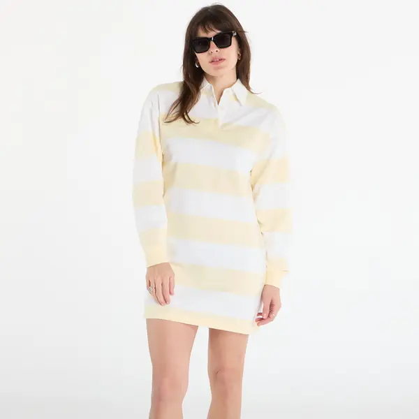 Calvin Klein Obleka Calvin Klein Jeans Ls Varsity Stripe Mini Polo Dres Snow White Stripe XS