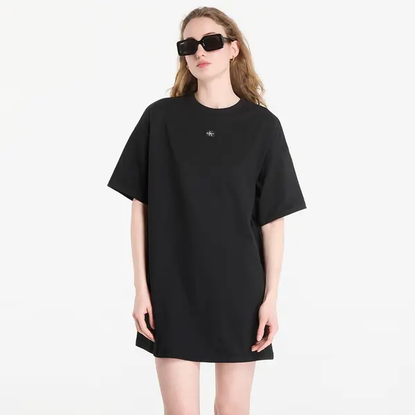 Calvin Klein Obleka Calvin Klein Jeans Ss Woven Label Oversized Tee Dress Black S