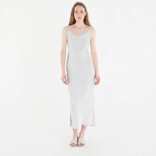 Calvin Klein Obleka Calvin Klein Viscose Jacquard Maxi Slip Dress Green M