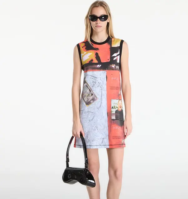 Diesel Obleka Diesel D-Hessa Dress Printed Jersey S