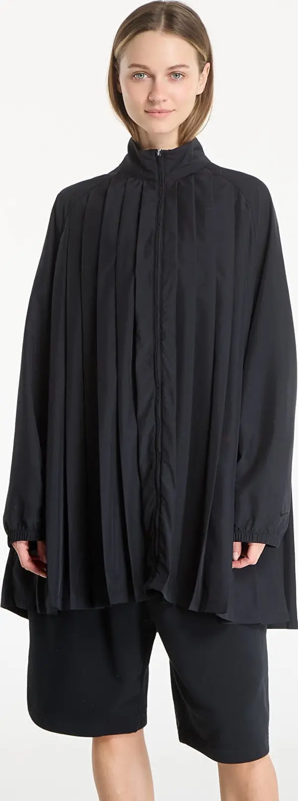 Nike Obleka Nike Sportswear Women's Oversized Long-Sleeve Pleated Mini Dress Black/ Black S