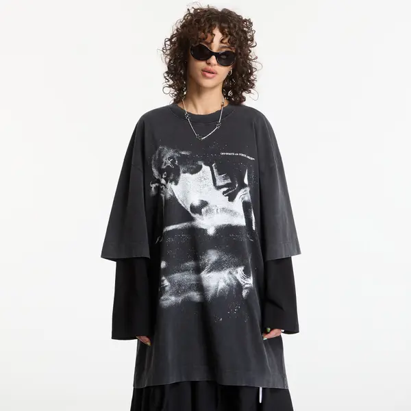 Off-White Obleka Off-White Dreaming Narciso T-Shirt Dress Fade Out Black White S