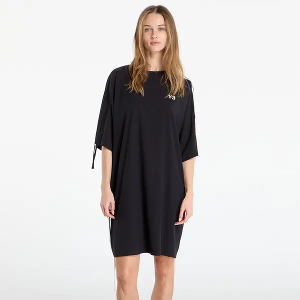 Y-3 Obleka Y-3 Cinch 3 Stripes Oversized Tee Dress Black M