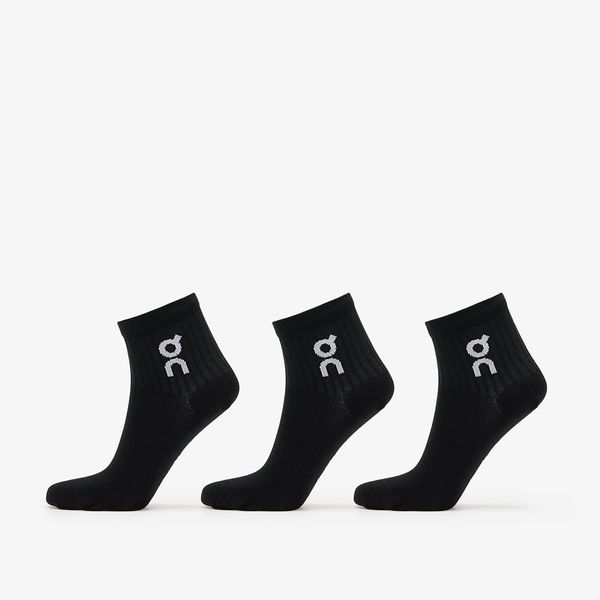 On On Logo Sock Mid 3-Pack Black XS