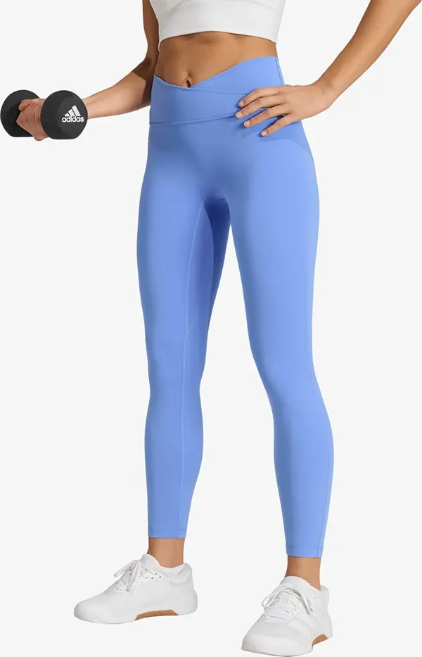 adidas Performance Pajkice adidas 3 Stripes Studio All Me 7/8 X-Over Leggings Blue Fusion M