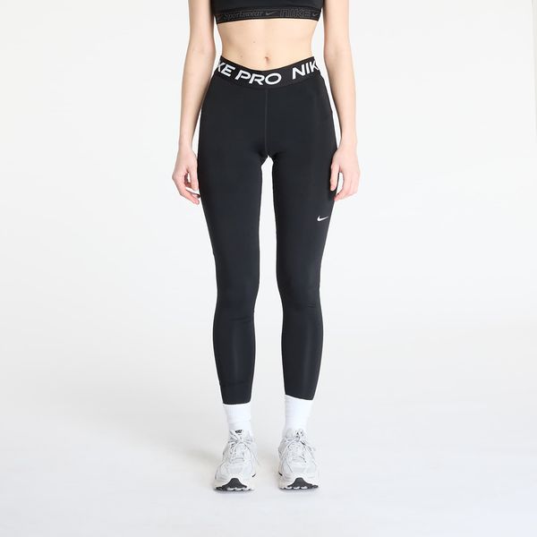 Nike Pajkice Nike Pro Women's Mid-Rise Mesh-Paneled Leggings Black/ White L
