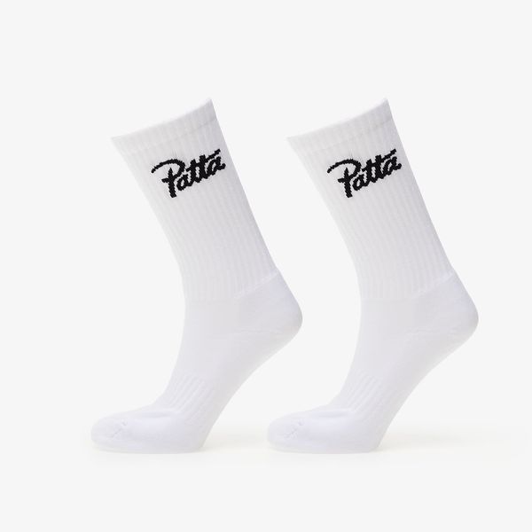 Patta Patta Script Logo Sport Socks 2-Pack White